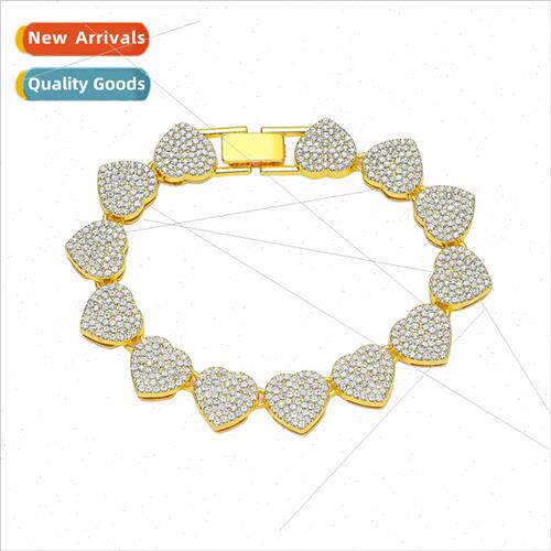 Europe hip-hop hipsters full diamonds love splicing bracelet