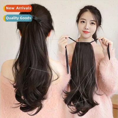 Ponytail wigs 适用women long hair tied slightly curled ponyt