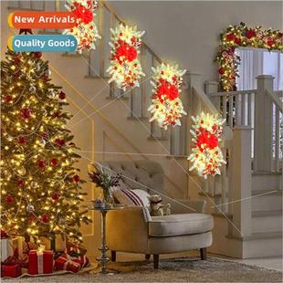 Christmas wreaths rattan door curtains hanging home led lumi