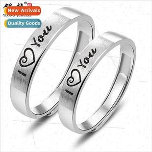 pair opening love engraved women men ring couple Zhen new