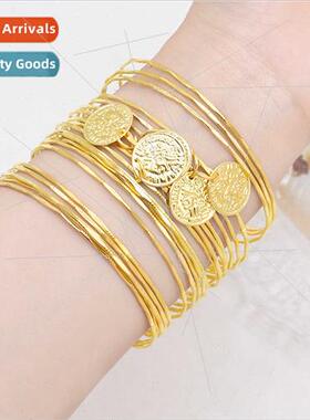 new accessories gold coin bracelet set fashion versatile bra
