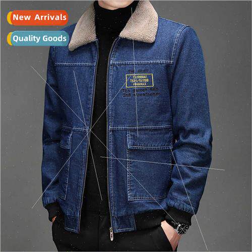 Cowboy cotton jacket lamb wool collar padded warm windprofal