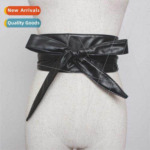 2018 fall winter new double loop imation leather belt Korea