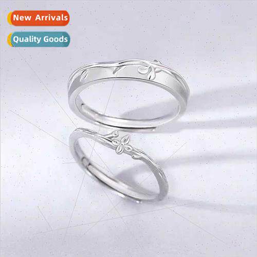 New Acacia lac Couple Ring Pair Mori Trend che Flower Ring