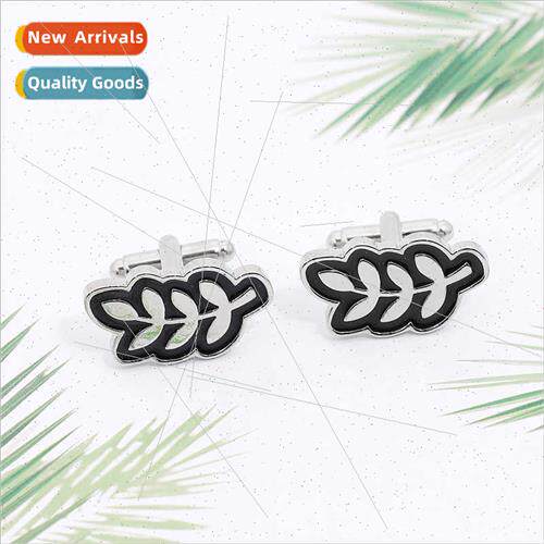 New  American Men French Shirt Alloy Cufflinks wh Leaves