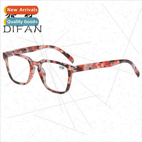 Fashion pattern large frame presbyopia glasses HD spring leg