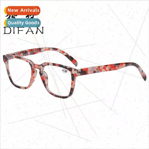 Fashion pattern large frame presbyopia glasses HD spring leg