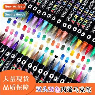 Dual Tip Dual Color 72 Colors Acrylic Marker Set Soft Tip Wa