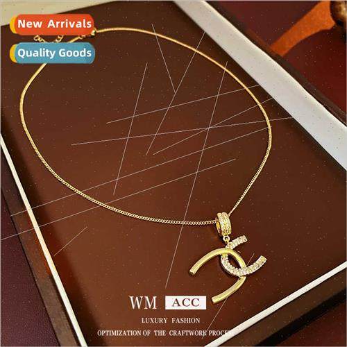 zirconia letter pendant necklace Korea fashion hundred match