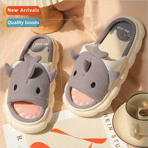 Small shark linen slippers thick bottom female spring fall i