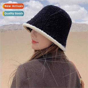 hat lamb winter fall female fisherman velvet wool new 2023