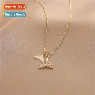 glaze double female exquise necklace drip tail Korea fish