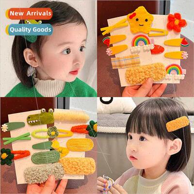 2022 new girls red New Year headdress children hair clips do