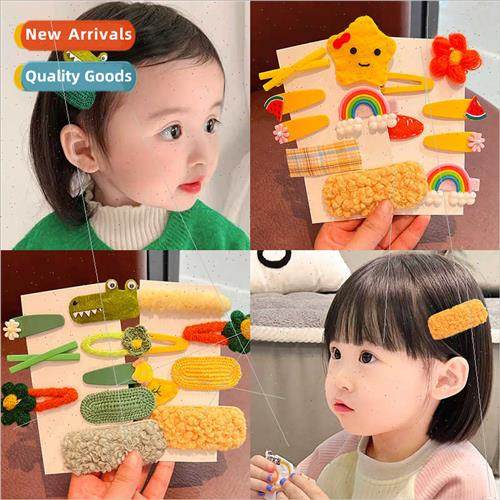 2022 new girls red New Year headdress children hair clips do