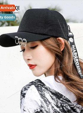 Spring nd iron ring fluttering bbaseball cap Korean  men wom