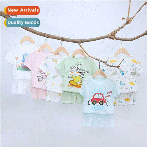 Children pajamas summer girls short-sleeved baby ltle girl c