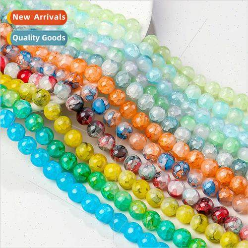 10mm jade broken feeling glass glaze beads DIY handmade earr