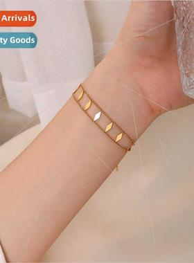 French HJewelry Bracelet Double Layers Geometric Prismatic B