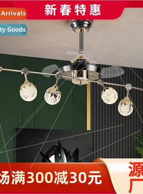 2023 new light luxury fan light ceiling fan light restaurant