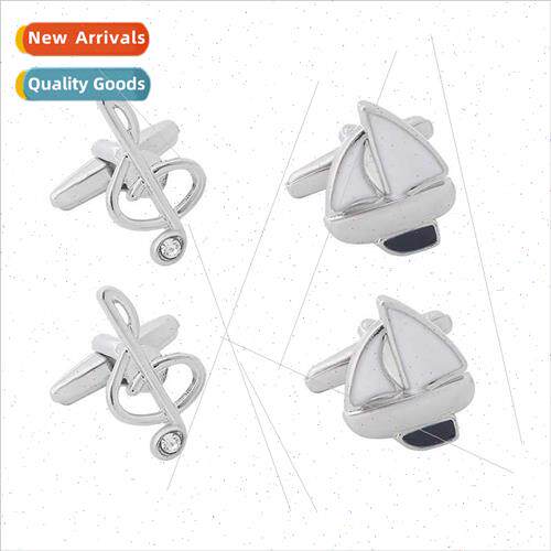 new creative music festival notes shirt cufflinks zinc alloy