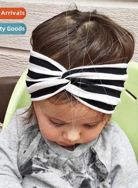 2015 New Childrens Hairbands Stchy Stripe Cross Hairband Hea