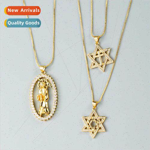 Europe Copper Gold Plated Micro Zirconia ScyDeath Hexagon Pe