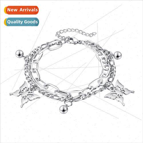 Korea niche double layer titanium steel bracelet simple butt