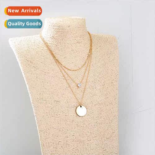 Europe jewelry niche vintage round card coin multi-layer sta