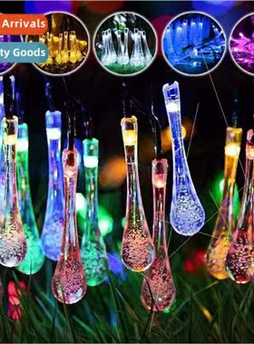 LED Solar Water Drops String ghts Outdoor WaterproStarry Chr