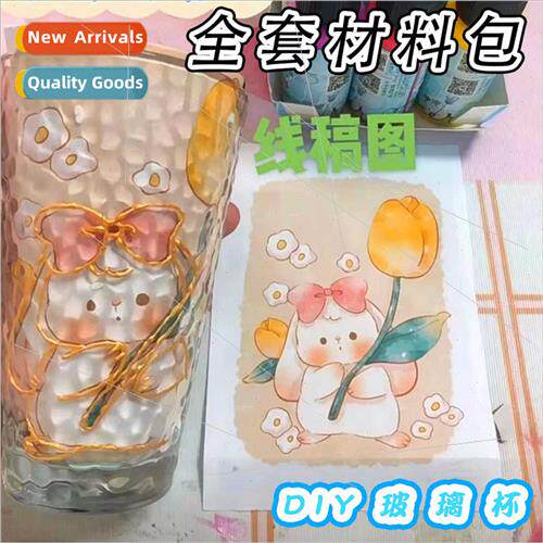 DIY glass cup hand-painted glass cup painted graffi glass pa