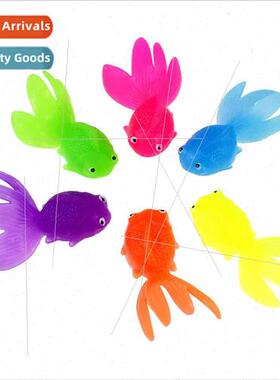 TPR soft rubber colorful floating goldfish model water play