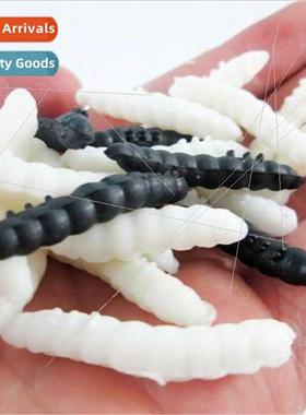 Creative whole person 3CM soft plastic maggots whe black bug