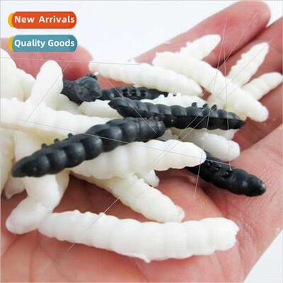 Creative whole person 3CM soft plastic maggots whe black bug