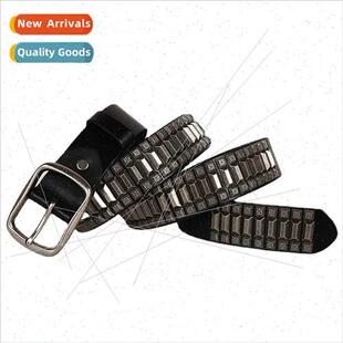 New Unisex Men Women che Unisex Belt Pagoda Rivet Decoration