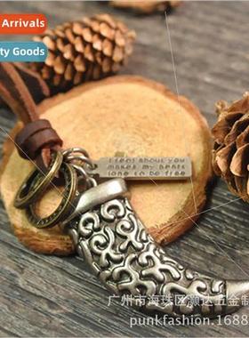 Europe personalized retro punk rock goth hipster men cow hor