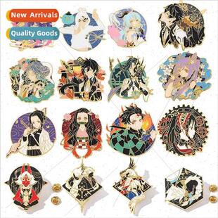 Cartoon Anime Metal Brooch Ghost Destruction Blade Spell Bac