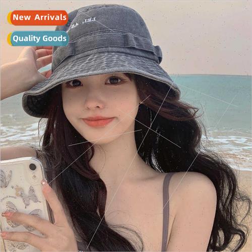 Japanese fashion retro washed cowboy fisherman hat female su