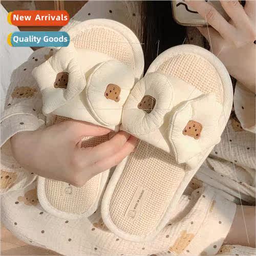 Indoor a word home cartoon linen slippers Japanese soft bott