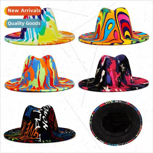 Autumn winter tie-dye wool tweed cap Europe Uned States nd h