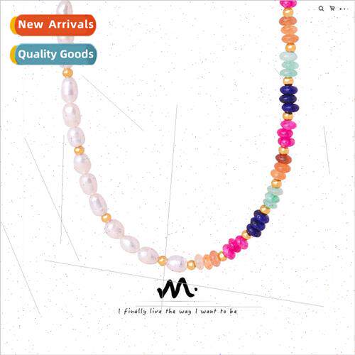 Vintage Baroque Colorful Natural Stone Handmade Beaded Neckl
