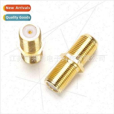 Gold plated all copper inch f head long double pass through