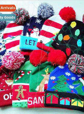Christmas knted hat wh lights Christmas hat Halloween LED ha