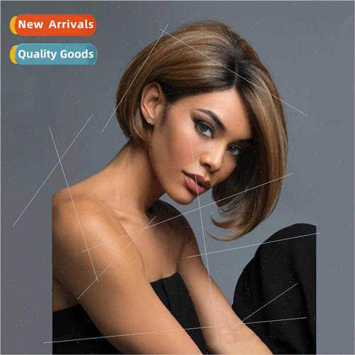 Europe ladies wig parted short hair repair face o head short