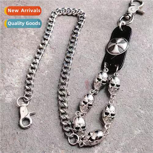 Punk ghost head bungee fall new out set waist chain pants ch