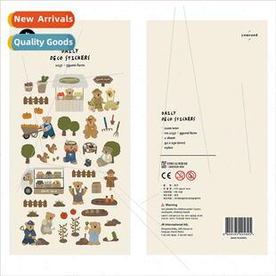 1137 leisurely farm Korea decoration bear daily sticker cute
