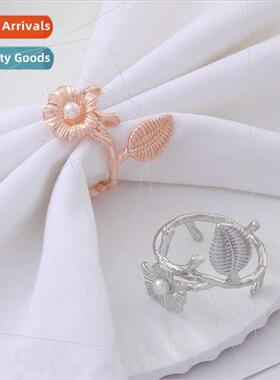 Creative plant leaves napkin clasp wedding hotel napkin ring