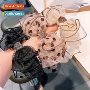 Korea high  polka dot organza flocking lock edge multi-layer