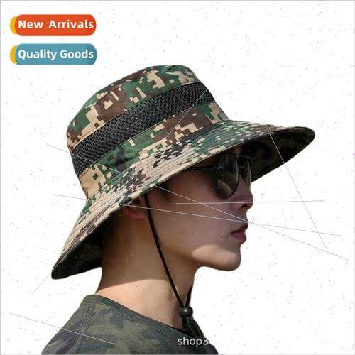 Fisherman hat men outdoor large brim fishing hat mesh breath