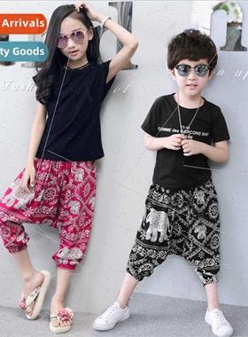 bohemian parent-child harem pants mother-daughter summer cas