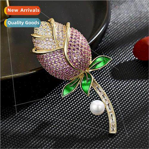 INS new exquise elegant delicate tulip brooch versatile luxu